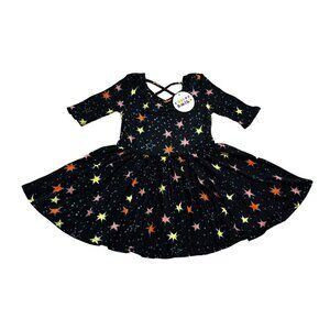 Dot‎ Dot Smile Toddler Girl’s Size 2T Black with Stars Ballerina Twirl Dress NWT